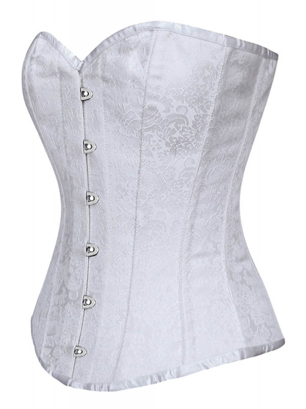 Wit longline corset stalen Corsetten - Stalen overbuste corsetten Ladywear Exclusieve Lingerie